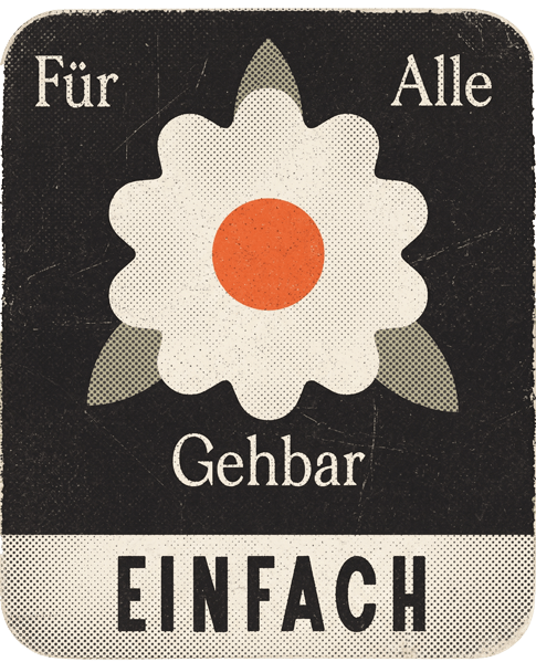 Schwierigkeitsgrade beim Wandern – Wegmarke „Einfach“: gut machbare Tour für etwas geübte Wandernde, mit überschaubarer Länge und Steigung.