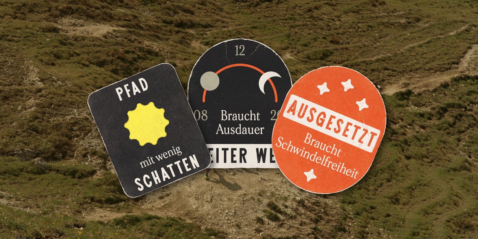 Wie fühlt sich ein Weg an – und was braucht er von dir? Die Saumpfad-Wegmarken beschreiben Schwierigkeit, Untergrund, Anstieg und Atmosphäre einer Tour.